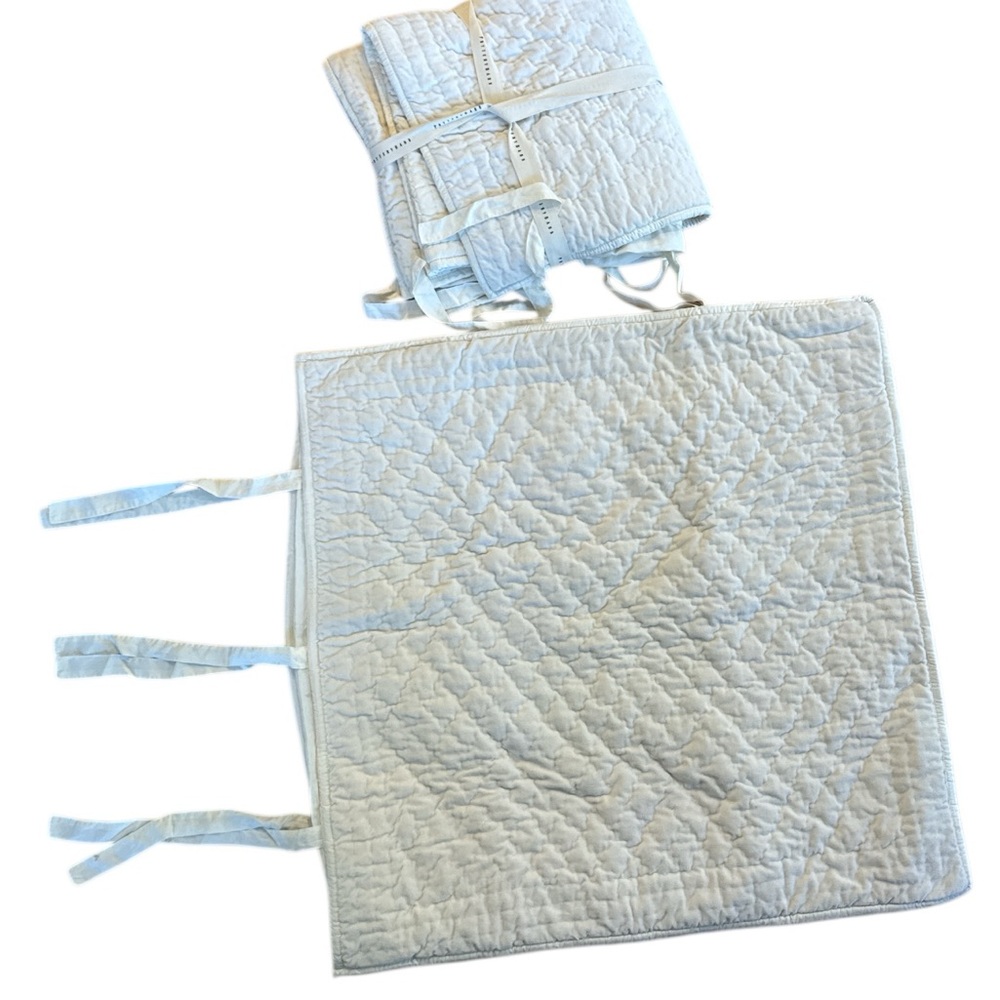 2 Pottery Barn NWT Cream Quilted Velvet one Side Shams 26” x 26”